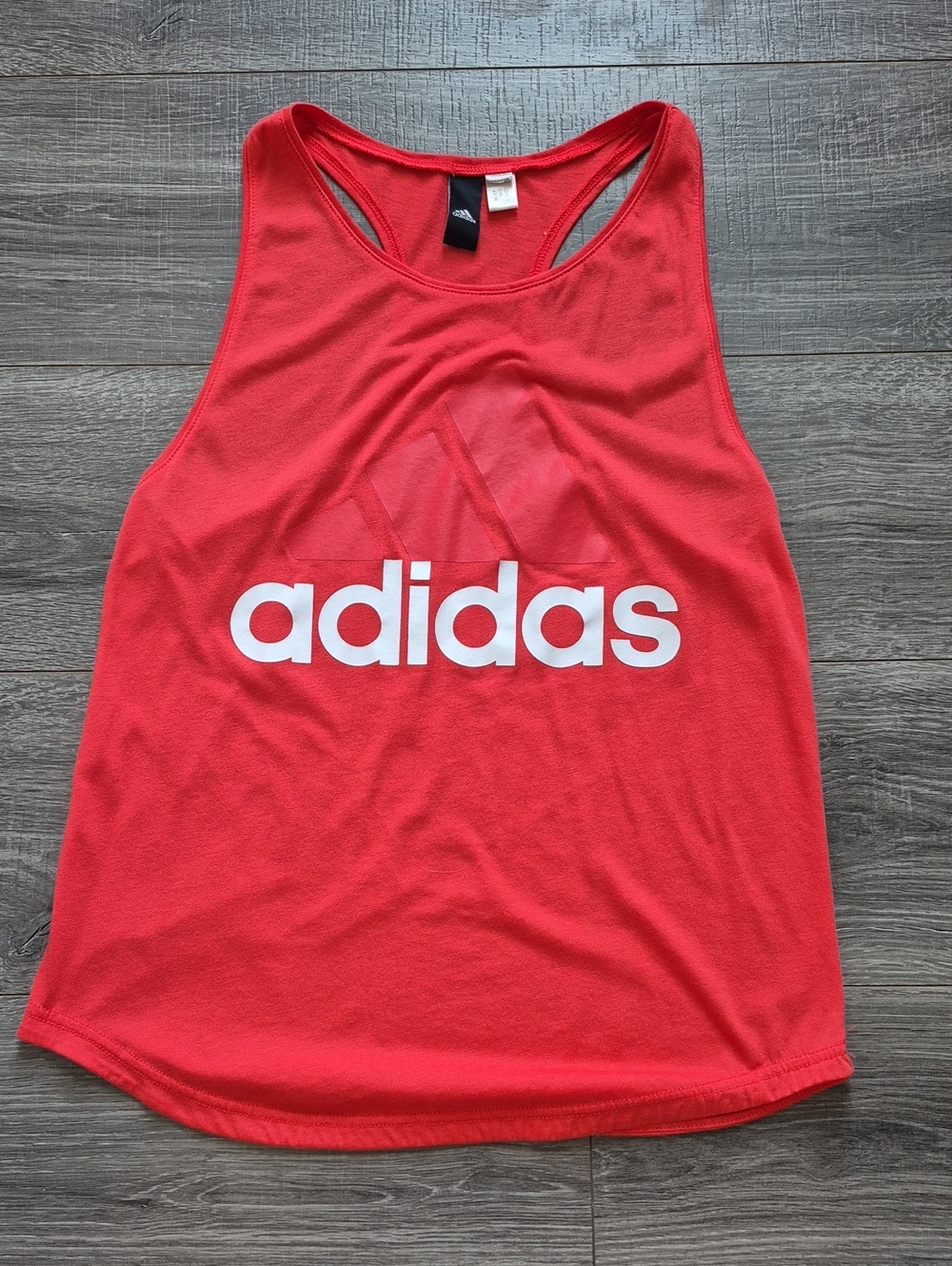 adidas Women's Coral Red Logo Racerback Tank